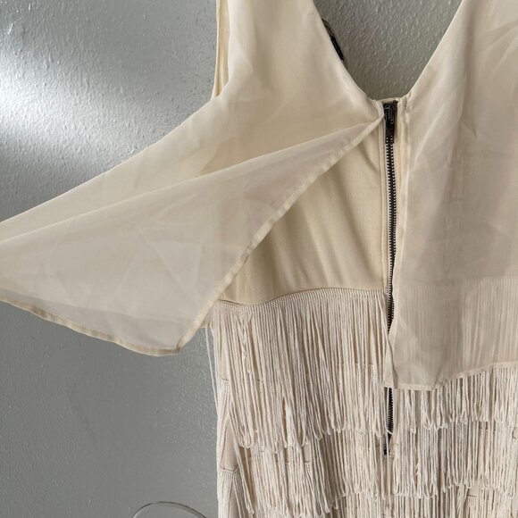 American Eagle Outfitters Ivory Fringe top  Tank Festival Boho Western size 0 - Picture 8 of 10